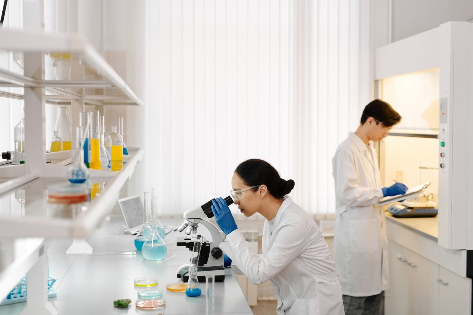 Deux scientifiques travaillent dans un laboratoire